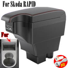 For Skoda RAPID Armrest Rapid Retrofit parts dedicated Car Armrest box Center Storage box car accessories Interior with USB 2024 - buy cheap