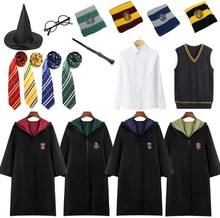 Disfraz de Harry Potter para niños y mujeres, ropa de fiesta, capa, uniforme escolar, Hermione, disfraz de Halloween 2024 - compra barato