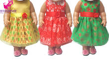 Vestido de Año Nuevo para muñeca de 43cm, vestido rojo y verde de 18 pulgadas, ropa para muñecas, vestido de Navidad para juguetes 2024 - compra barato