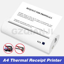Impressora térmica portátil a4, impressora móvel a4, suporte para documentos de pdf, fotos, ios, android, pc, porta usb, bateria embutida 2024 - compre barato
