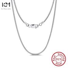 Kiss mandy corrente básica de prata 925 autêntica, 40cm/50cm/55cm/60 cm, colar para mulheres e homens, joias finas, presentes sc33 2024 - compre barato