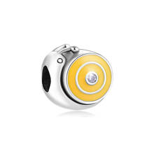 CKK 925 Sterling Silver Yellow Enamel Cute Snail Charms Fit Europe Original Bracelet Metal Beads for Jewelry Making perles 2024 - buy cheap