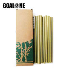 GOALONE 10Pcs/Set Natural Bamboo Straw Reusable Drinking Straws with Cleaner Brush and Case Organic Bamboo Straw Set Bar Tools 2024 - buy cheap