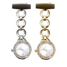 Luxury Rhinestone Round Dial Nurse Watch Brooch Pin Quartz Fob Pocket Watch 2024 - buy cheap