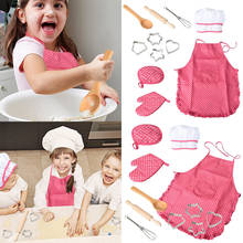 11Pcs Children Kitchen Baking Sets Cookie Mold Cooking Tool Apron Chef Hat Insulation Gloves Role Play Costume Housekeeping Toy 2024 - buy cheap