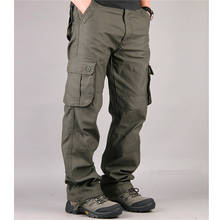 Calça cargo masculina, calça casual, calça multi bolso, militar, alta qualidade, uso externo, calça comprida, tática, plus size 30-44 2024 - compre barato