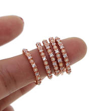 new trendy rose gold color thin ring for women drop shipping delicate dainty tiny midi finger simple opal cz rings size 7 2024 - buy cheap