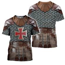 Knight Medieval Armor 3D printed t shirt Harajuku summer Short sleeve shirt Knights Templar street Casual Unisex T-shirt DW0044 2024 - buy cheap