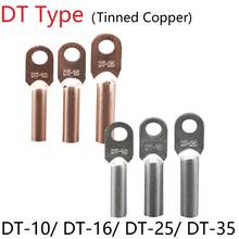DT-10 DT-16 DT-25 DT-35 Wire Terminal Copper Crimp Splice Silver Tin Plated Block Bare Bolt Hole Nose Tube LUG Cable Connector 2024 - buy cheap
