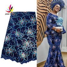 2020 de alta calidad Multicolor francés nigeriano lentejuelas neto bordado de encaje tul africano de malla de tejido de encaje con secuencia para el vestido 2024 - compra barato