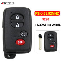 3+1/4 Button Remote Smart Car Key FSK433.92MHz-5290-ID74-WD03 WD04 + TOY48 Emergency Key for Lexus for Toyota Camry Reiz Pardo 2024 - buy cheap