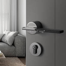 1Set Leather + Zinc alloy European Style Door Handle Lock Interior Bedroom/Bathroom Lock Anti-theft Room Safety Door Locks GF359 2024 - buy cheap