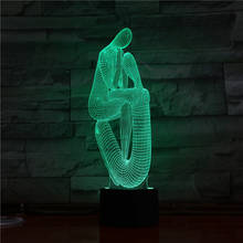 Creative 3D Led Night Lights Two Men Sitting Yoga sport 7 Color Touch Table Lampara Lampe Nightlight USB Light Gym Decor 1333 2024 - buy cheap