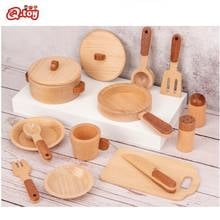 Pretend play toy kitchen toys set vegetable cooking tools toys wooden toys high quality life skill cognition Children's day gift 2024 - buy cheap