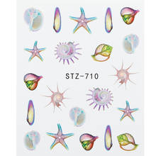 1 Sheet Nail Art Sticker Summer Sea Animal Shell/Conch/Starfish Decals Sailing Design 3D Self Adhesive Sticker Manicure Tools 2024 - buy cheap