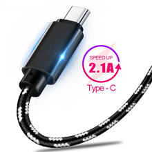 Кабель с разъемом USB Type-C 2.1A кабель для быстрой зарядки USB кабель с нейлоновой оплеткой кабель для быстрой зарядки для Samsung Xiaomi Huawei Мобильный телефон Аксессуары 2024 - купить недорого