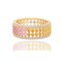 pastel cz eternity band ring rose gold color ombre cubic zirconia trendy fashion finger rings 2024 - buy cheap