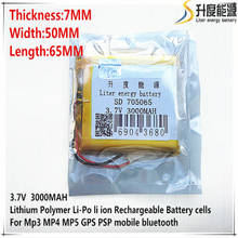 Batería de polímero de litio de 3,7 V, 705065, 3000MAH, energía móvil, tableta, PC, navegación GPS 2024 - compra barato