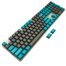 PBT keycaps Side/Front Printed ANSI Cherry MX Key Caps Blue Gray Keyset For 61/87/104/108 MX Switches Mechanical Keyboard 2024 - buy cheap