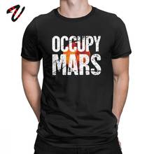 Occupy Mars T Shirt for Men Printed Tops Space Elon Musk Spacex Planet T-Shirts Short Sleeve Vintage Crew Neck Cotton Tee Shirt 2024 - buy cheap