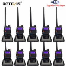 Retevis-walkie-talkie RT5R, dispositivo de 5W, de doble banda cargador USB, UHF + VHF, transceptor de Radio Ham, Radio Comunicador para caza, 10 Uds. 2024 - compra barato