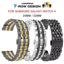 Ремешок из нержавеющей стали для Samsung Galaxy Watch 3 41 мм 45 мм 46 мм 42 мм, браслет для Active2 40 мм 44 мм Amazfit GTR, 22 мм 20 мм 2024 - купить недорого
