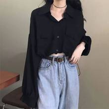 Autumn Long Sleeve Black Shirt Loose Top for Women Blouse Women Blusas Ropa De Mujer 2024 - buy cheap