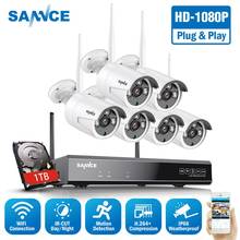 SANNCE-cámara IP inalámbrica para exteriores, Kit de sistema de videovigilancia de seguridad, 8 canales, 1080P, WiFi, NVR, 2.0MP, IR, impermeable, CCTV, 6 uds. 2024 - compra barato