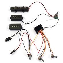 Hot-3 Band Equalizer EQ Preamp Circuit Bass Guitar Tone Control Wiring Harness and JP Pickup Set for Active Bass Pickup 2024 - buy cheap