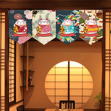 Cortina japonesa de porta curta de gato, cortina estilo nórdico de triangular, para cozinha, quarto, decoração de sushi 2024 - compre barato