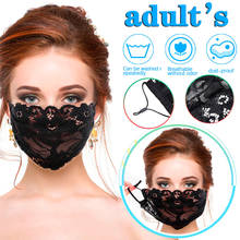 Ladies Single layer Black Embroidery Lace Adjustable Mesh  Mask masque lavable Halloween Cosplay mascarillas  cubre bocas 2024 - buy cheap