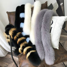New Women Real Fox Fur Scarf Color Matching Warm Scarves Winter Long Fox fur Shawl Genuine natural double-sided Fox fur Muffler 2024 - buy cheap