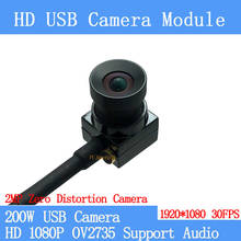 Рыбий глаз широкоугольная камера наблюдения с нулевым искажением 1080P Full Hd MJPEG 30FPS USB камера Модуль Мини CCTV Linux UVC Android 2024 - купить недорого