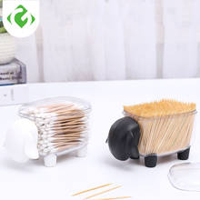 GUANYAO Household Desktop Organizer Creative Cotton Swab Storage Box Cute Sheep Dust-proof Toothpick Holder cotton bud container 2024 - buy cheap