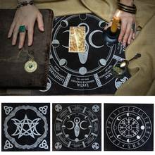 Mantel de Tarot de 49x49cm de alta calidad, mantel de adivinación, Triple Luna, pentagrama, Altar pagano, tela de franela 2024 - compra barato