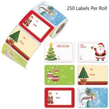 250pcs 6 Designs Adhesive Christmas Gift Name Tags XMAS Stickers Present Seal Labels Christmas Decals Gift Package Decor 2024 - buy cheap