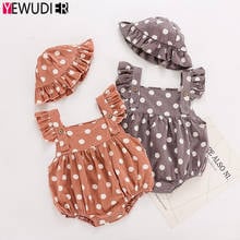 Newborn Baby Girls Clothes Summer Ruffle Sleeveless Rompers With One Hat Toddler Fashion Cotton Dot One-piece Jumpsuits Sunsuits 2024 - buy cheap