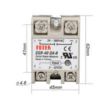 Solid state relay SSR-40DA-H 40A actually 3-32V DC TO 90-480V AC SSR 40DA H relay 2024 - buy cheap