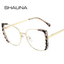 SHAUNA-gafas ópticas de ojo de gato para hombre y mujer, lentes de lujo con montura cuadrada, a la moda, transparentes, antiluz azul, bisagra de primavera 2024 - compra barato
