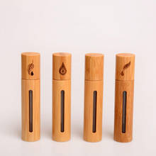 Garrafa de madeira de bambu natural 10ml, garrafa vazia de óleo de perfume em rolo inoxidável na bola, garrafa de aromaterapia de perfume, garrafa de rolo de óleo 2024 - compre barato