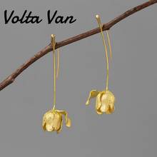 Volta van brincos de gota para mulheres, prata esterlina 925, nova flor, joias de tulipas, brincos elegantes de lazer, prata 2021 2024 - compre barato