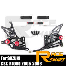 Rearset apoio para os pés 2005-2006 GSX-R1000 para suzuki gsxr1000 gsxr 1000 05 06 motocicleta cnc ajustável pé resto pegs pedal preto 2024 - compre barato