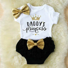 3PCS Cute Newborn Baby Girl Outfits Clothes Tops Bodysuit Shorts Pants Set 2024 - buy cheap