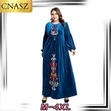 Мусульманская Мода, Средний Восток, большой размер, женское исламское турецкое вышитое платье с длинными рукавами, большое 2024 - купить недорого