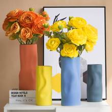 Ceramic straight tube irregular Vase Flower Pot Basket Nordic Decoration Vases for Flowers home Flower Vase decoration 2024 - buy cheap