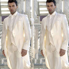 Traje de hombre con Chaqueta larga hecha a medida, traje Masculino de novio, blazer, 3 piezas 2024 - compra barato