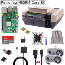 Raspberry Pi 4 комплект чехол NESPi4 + адаптер питания + TF карта + геймпады + кабель HDMI-совместимый + теплоотвод для Raspberry Pi 4 Модель B 2024 - купить недорого