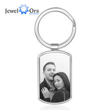 JewelOra Personalized Custom Photo & Date Engraved Calendar keychains for Ladies Square Stainless Steel Keyring Gifts for Her 2024 - buy cheap