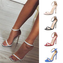 Zapatos de tacón alto dorados y plateados para mujer, sandalias con hebilla, para boda, stilettos, Sexy, talla 35-43 2024 - compra barato