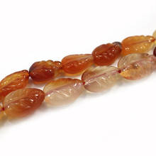 Natural Carnelian Beads 15‘’ Carved Leaves DIY Agates Stone Loose Beads For Jewelry Making Beads Women Necklace Earring Gift 2024 - buy cheap